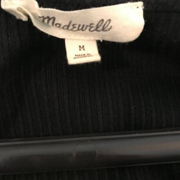 MADEWELL - Cropped Black Tee With Ties Up The Front Size M - Picture 5 of 5